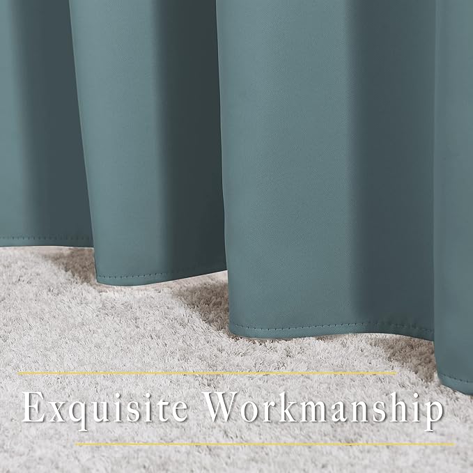 NICETOWN Blackout Greyish Blue Curtains - Image 7