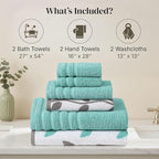 Modern Threads Natural Vine 6-Piece 100% Cotton Towel Set – Yarn Dyed Jacquard - Image 3