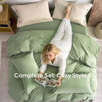 JELLYMONI 100% Washed Cotton Duvet Cover Queen – Soft, Breathable Linen-Look - Image 8