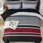 WONGS BEDDING 7 Pieces Comforter Set King Size - Image 3