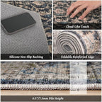 Washable 2x3 Entryway Rug, Boho Non-Slip Door Mat Vintage Distress Small Rugs - Image 5