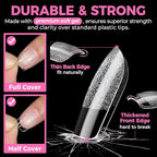 UNA GELLA Extra Short Square Oval Nail Tips 216pcs Pre-shaped Half Matte Square - Image 5