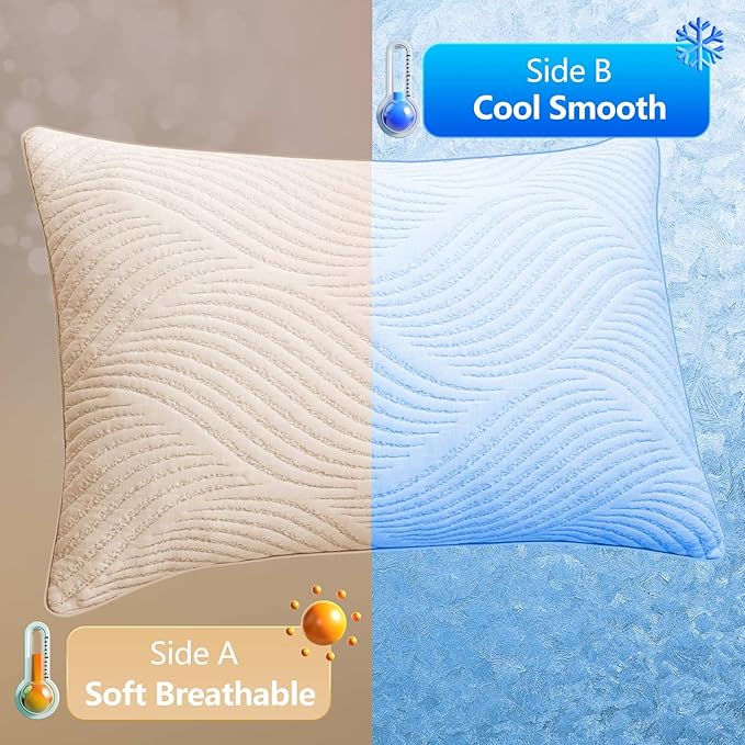 Pillows Queen Size Set of 2 Cooling Memory Foam Pillows - Image 3