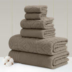 Modern Threads 6 Piece Cotton Bath Towel Set – Ultra Soft 550 GSM Towels – by ModernThreads