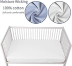 GUNTAIL Crib Sheets for Boys Girls, 100% Cotton Fitted Crib Sheet 2 Pack for - Image 3