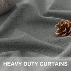 Thick Blackout Curtains for Living Room 2 Panels Set 90 Inches Long Faux Linen - Image 3