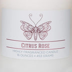 Carolina Citrus Rose Scented Candle, 16 oz Wellness Relaxing Aromatherapy Candle - Image 6