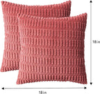 Aegero Pack of 2 Corduroy Decorative Throw Pillow Covers 18x18 InchSoft Boho - Image 7