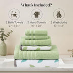 Modern Threads Natural Vine 6-Piece 100% Cotton Towel Set – Yarn Dyed Jacquard - Image 3