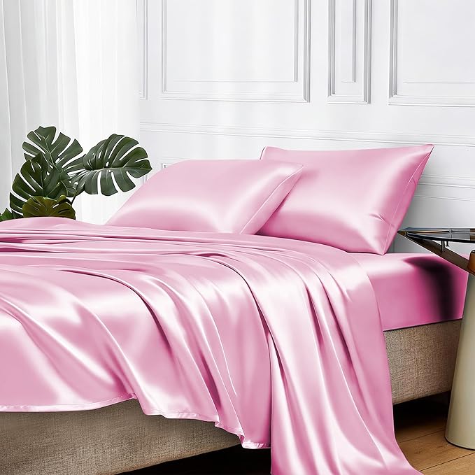 MR&HM Satin Bed Sheets, Twin XL Size Sheets Set by MRHM