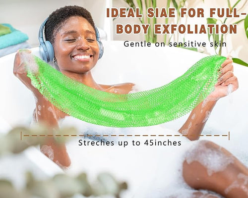 2 Pack African Net Sponge Exfoliating Body Scrubber Bath Sponge - Image 2