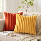 Pallene Faux Fur Plush Throw Pillow Covers 16x16 Set of 2, Luxury Soft Fluffy - Image 5