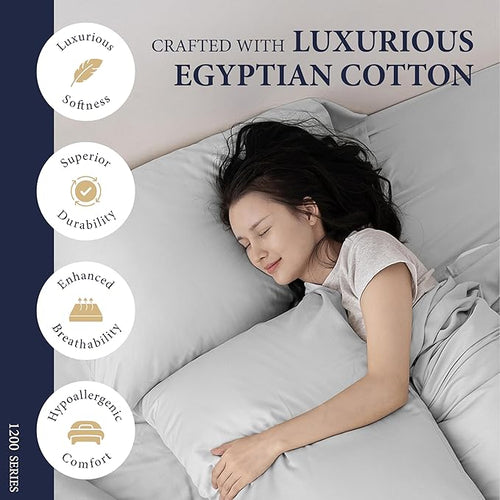 100% Egyptian Cotton King Size Sheets Set - Image 2