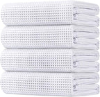 HOMEXCEL Waffle Bath Towels Set 4 Pack, Premium Microfiber Bathroom Towels by HOMEXCEL