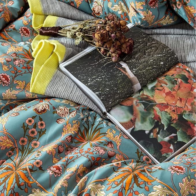 mixinni Vintage Style Garden Flower Queen Duvet Cover - Image 5