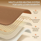 HOMLYNS LuxeHeat Heated Blanket Electric Blanket King Size, Soft Flannel Sherpa - Image 4