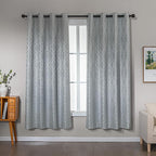 Amazon Basics Jacquard 2-Piece 100% Blackout Curtains, Living Room and Bedroom by AmazonBasics