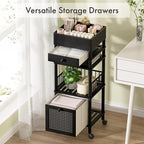 Amazer Bamboo Makeup Organizer Cart - Image 4