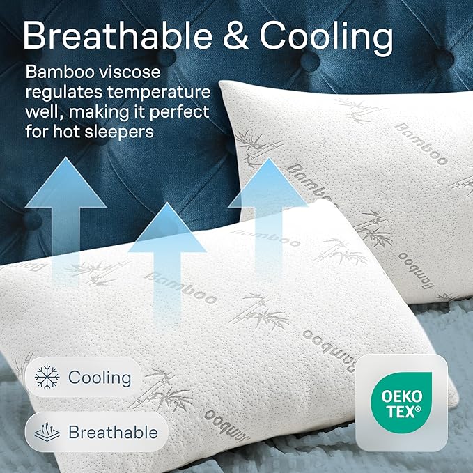 100% Waterproof Pillow Protectors Standard 20x26 Pair Zippered Pillow Case - Image 4