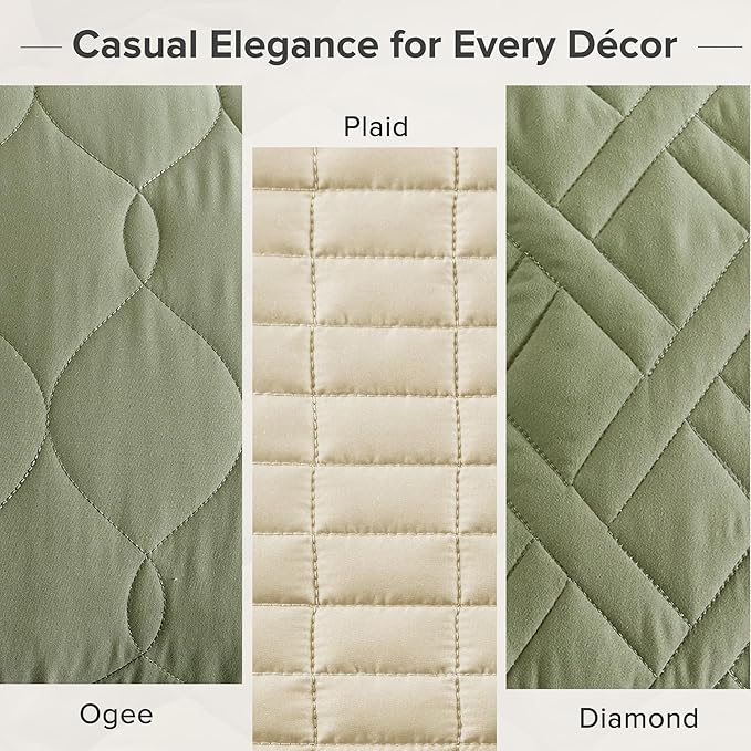 Comfort Spaces King Quilt Set Modern Reversible Ogee Coverlet King Bedding Set - Image 5