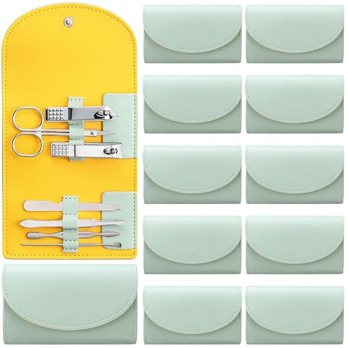 12 Set Manicure Set Bulk Mini Manicure Nail Clipper Kit 7 in 1 Stainless Steel by Lanties