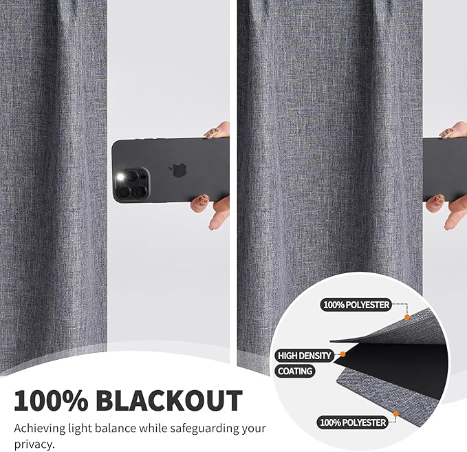 Wdfour24x36 Inch Pinch Pleated Blackout Cafe Curtains - Image 3