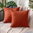 MIULEE Pack of 2 Decorative Outdoor Solid Waterproof Throw Pillow Covers Faux by MIULEE