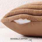 Pallene Faux Fur Plush Throw Pillow Covers 26x26 Set of 2, Luxury Soft Fluffy - Image 3