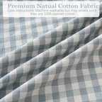 Blue White Plaid Euro Pillow Shams Ruffle Pillowcases Set of 2, Shabby - Image 7