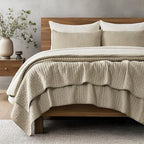 EVERGRACE Cross Stitch Pre-Washed Cotton Quilt Bedding Set King Size, Oversized by EVERGRACEHOME