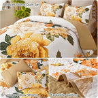 WONGS BEDDING Floral Quilt Set Yellow Queen, Quilted Printed Lightweight - Image 5