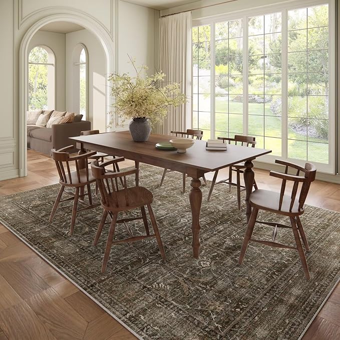 Washable 8x10 Area Rugs for Living Room, Boho Non-Slip Vintage Distress Large - Image 3
