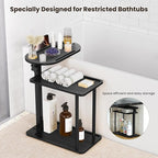Bathtub Tray Table, Freestanding Bath Side Table Tub Tray Caddy, 3 Layer Bamboo - Image 3