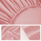 ROSE&RISY Pink Sheet Set, 4 Pieces Soft Bedding Queen Sheet Set, Breathable and - Image 7