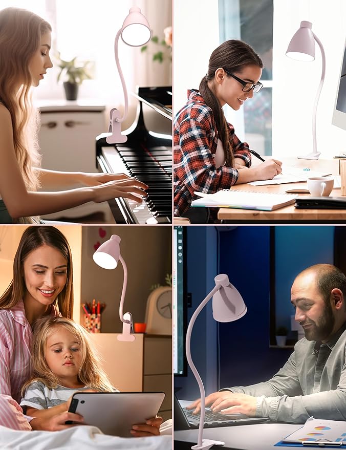 BOHON Cute Desk Lamp with Clamp 10W 38 LED Clip on Light, 5 Color 10 Brightness - Image 6