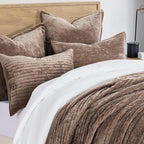 EverGrace Velvet Quilt Set King Size, Luxurious Soft Striped Channel Bedding Set - Image 4