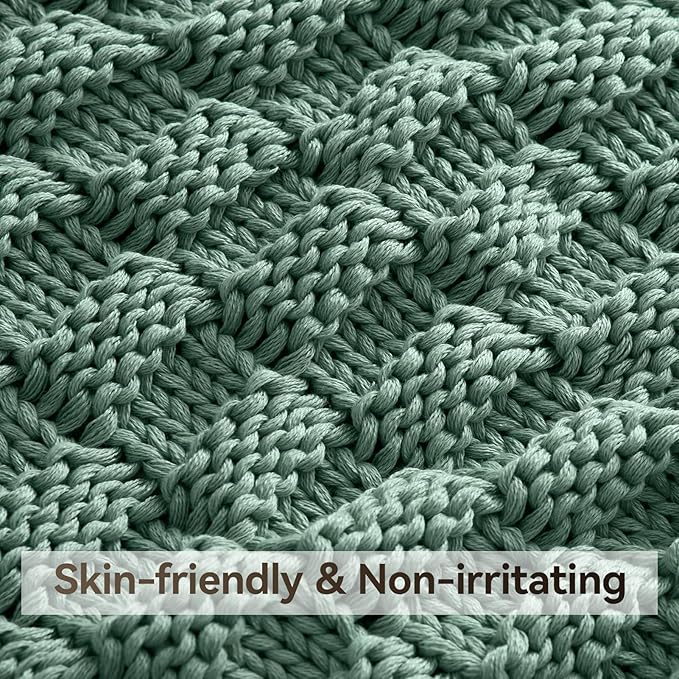 Knitted Weighted Blanket for Adult, No Beads Heavy Blanket 60” x 80'' 15lbs - Image 4