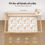 Baby Crib Sheets Girl, 3 Pack Toddler Bed Sheets - Image 3