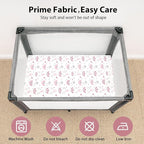 Baby Mini Crib Sheets Girl, Portable 38”x26” Pack and Play Sheets Fitted - Image 3