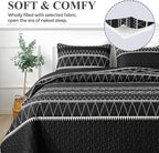 Andency Black Oversized Super King Plus Quilt Set, 3 Pieces Boho Lightweight - Image 3