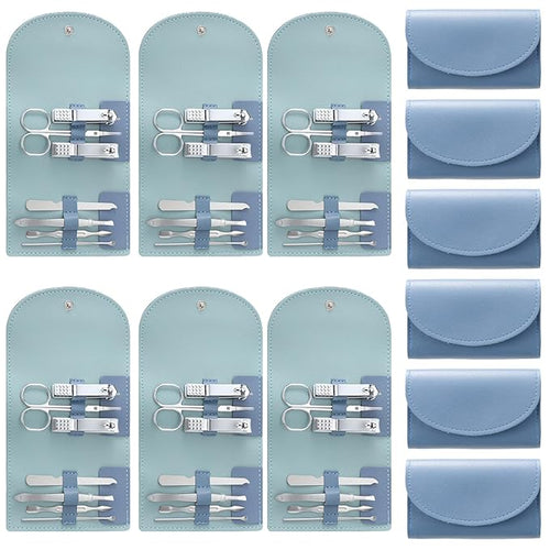 12 Set Manicure Set Bulk Mini Manicure Nail Clipper Kit 7 in 1 Stainless Steel by Lanties