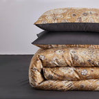 mixinni Long Staple Cotton Percale Golden Paisley Duvet Cover King Size Boho - Image 7