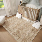 Washable 4x6 Rugs for Living Room, Boho Non-Slip Vintage Distress Small Rugs - Image 3
