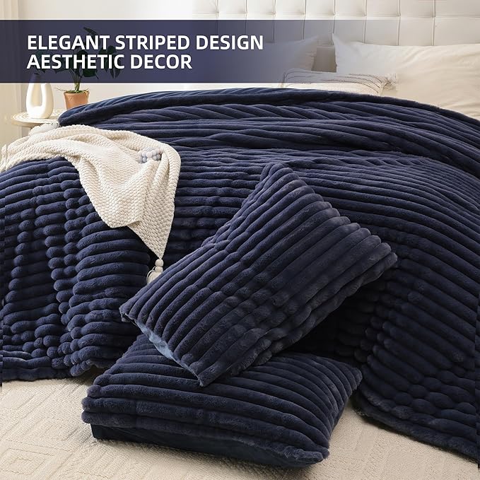 Smoofy Fluffy Queen Size Comforter Set 3 Pieces - Image 3