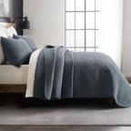 EVERGRACE Cross Stitch Pre-Washed Cotton Quilt Bedding Set King Size, Oversized - Image 5