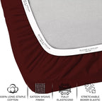 Feather & Stitch 1 Piece Fitted Sheet Full Size, 100% Cotton Damask Sateen Weave - Image 2