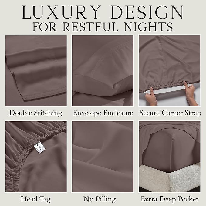 Karissa Mae Cooling Bamboo Viscose Queen Size Pillowcase Set | 100% FSC - Image 3