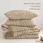 Andency Taupe Comforter Set Queen Size, Boho Soft Warm Tufted Bedding Comforter - Image 7