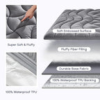 SLEEP ZONE Waterproof King Mattress Pad, Soft Mattress Topper, Fitted Mattress - Image 2