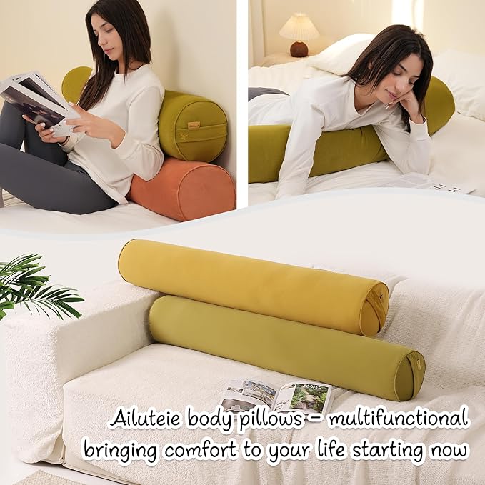 Body Pillow for Adults – Long Bolster Pillow for Bed, Round Cuddle Pillow - Image 7